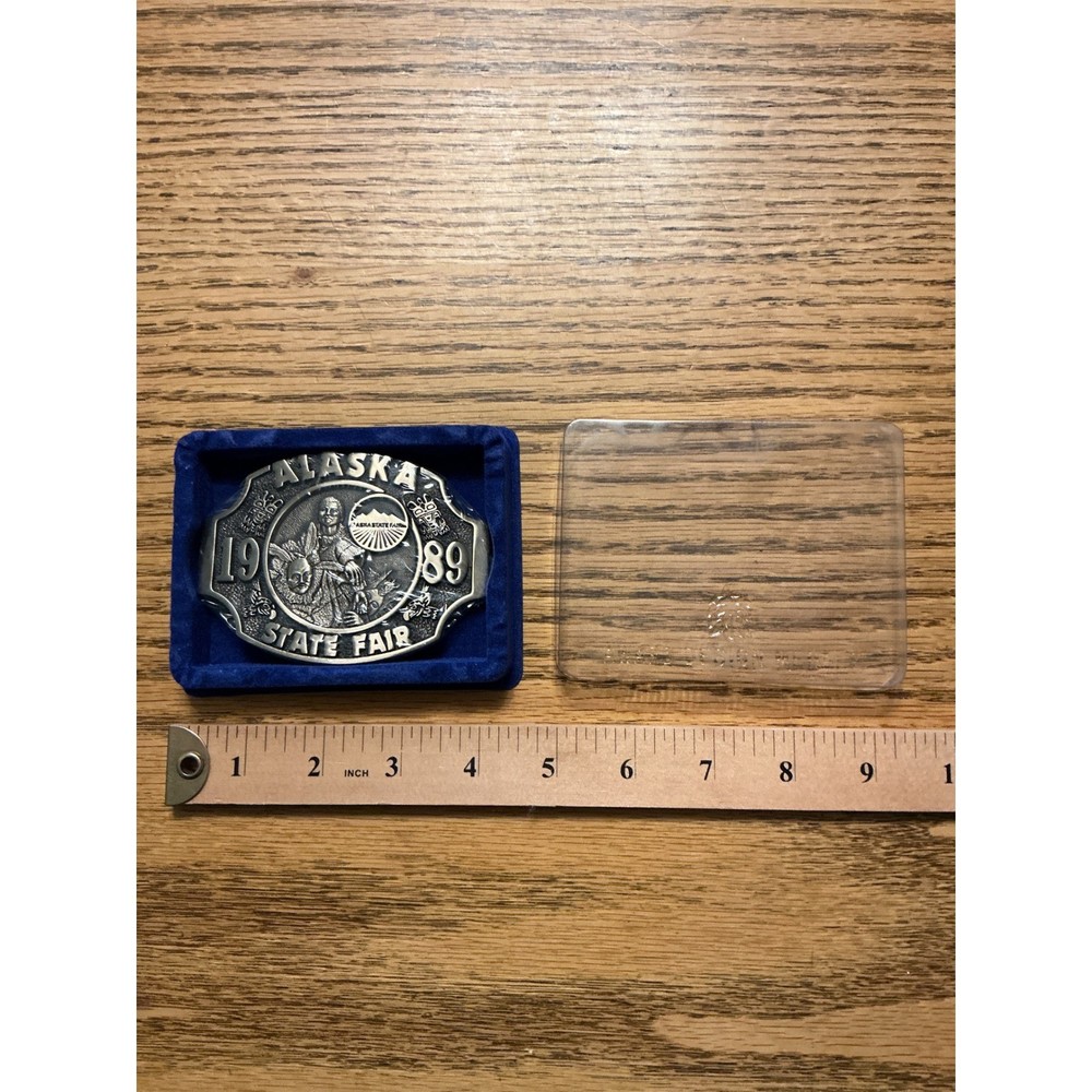 Vintage 1989 Alaska State Fair Belt Buckle Award Design Medals Limited Ed 157