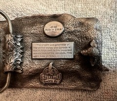 Vintage Locomotive Train Belt Buckle by Siskiyou-Bergamont 3.25”x2.0”