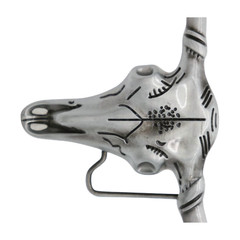Men Western Silver Metal Belt Buckle Long Horn Texas Cow Bull Skull Jeans Pants