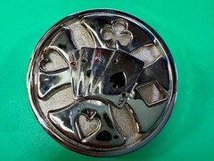 Four Aces Poker Cards Gambling Casino Silver Color Large Spinner Belt Buckle
