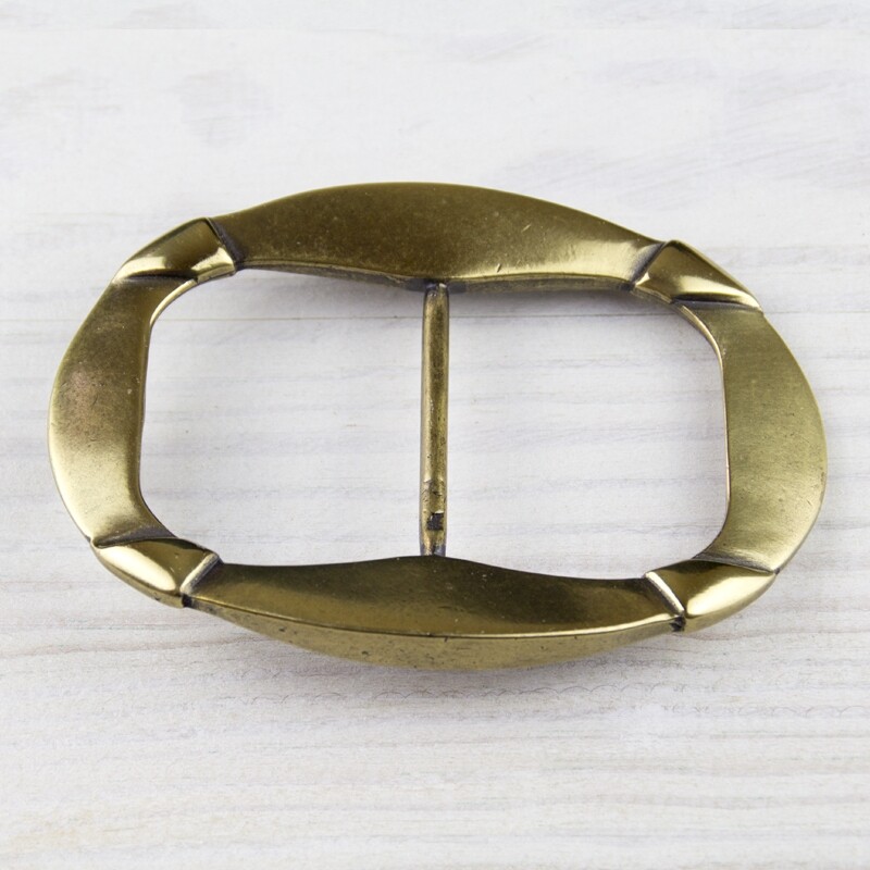 Rocker Biker Oval Statement Belt Buckle Brass Interchangeable Buckle GS5565