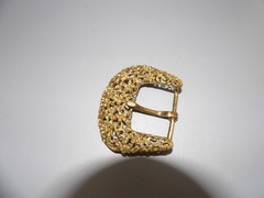 Belt Buckle, Ladies Vintage Filigreed 3&Prime; x 2 1/2&Prime; Fits 1 1/2&Prime; Wide Belt. Brass.