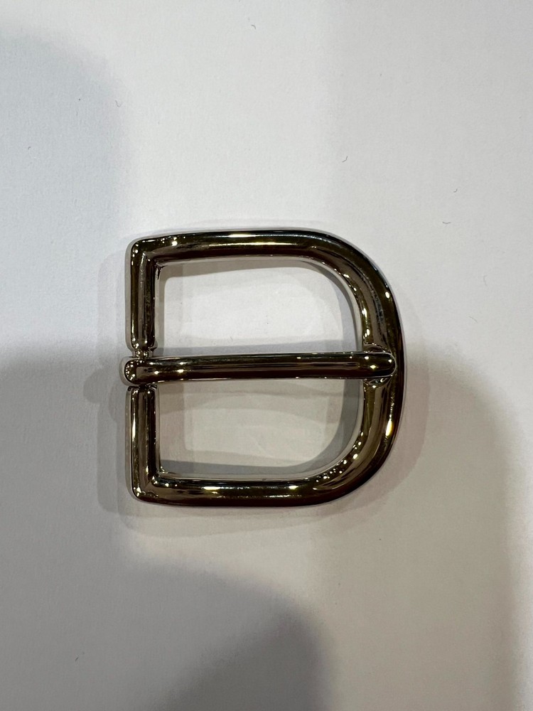 Solid Brass Polished Nickel Belt Buckle Made in Italy Fits 1.18&Prime; Belt Strap