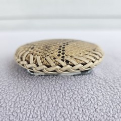 VTG Snakeskin Leather Belt Buckle Western Southern Cream Oval