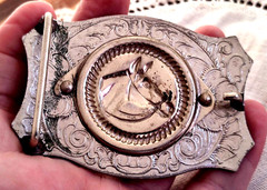Belt Buckle w Horse Head Silver Tone Metal Western Style