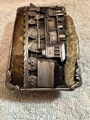 Vintage Locomotive Train Belt Buckle by Siskiyou-Bergamont 3.25”x2.0”