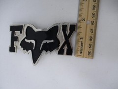 Fox Racing Belt Buckle Mens Black Logo Metal Western 1.5 In Belt Shiny