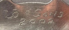 Vintage 2002 Metal Belt Buckle, Silver and Copper, Dylan, Nice Design