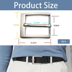 2 Pieces Belt Buckle Men, Metal Belt Buckle Zinc Alloy Polished 40mm,…