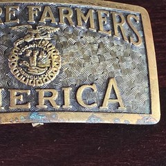 FFA Future Farmers of America Belt Buckle Gold Tone Brass USA Made Education