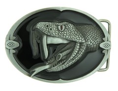 Snake Western Black Enamel Belt Buckle