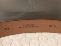 Veterans Of Foreign Wars VFW Belt Buckle 1990s Leather Belt STEERHIDE 40 TOOLED