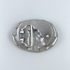 Vintage Silver Plated Western Moon Wolf Oval Belt Buckle Boucle de Ceinture