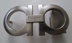 AUTH. SALVATORE FERRAGAMO SILVER GANCINI BELT BUCKLE FOR 1.3&Prime; WIDE BELT STRAP