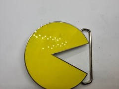 Pacman Maze Arcade Video Game Yellow Enameled 2010 by Namco Bandai Belt Buckle