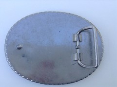 British Flag Belt Buckle Oval Beaded Sparkles About 3.75&Prime;x2.75