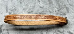 Vintage Inspired Tooled Leather Belt Silver Buckle Fits 24–28 Western Cowboy