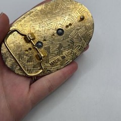 Vintage Gold Tone Black Bald Eagle Bird Belt Buckle Made In USA