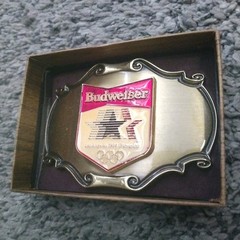 Budweiser Belt Buckle 24k Gold Overlay 1984 Olympics Collectors Buckle