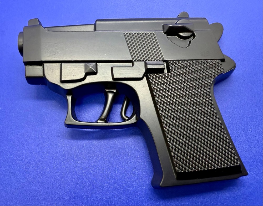 Gun Handgun Pistol Figural Cutout Novelty Mag Cosplay Black 5&Prime; Belt Buckle