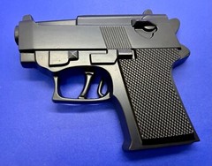 Gun Handgun Pistol Figural Cutout Novelty Mag Cosplay Black 5&Prime; Belt Buckle