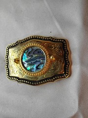 Western Style Belt Buckle with a cabochon insert Die cast Buckle 3.5” Made USA