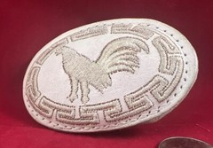 MEN&rsquo;S EMBROIDER ROOSTER WESTERN LEATHER CINTO VAQUERO BORDADO GALLO Fits 2” Belt