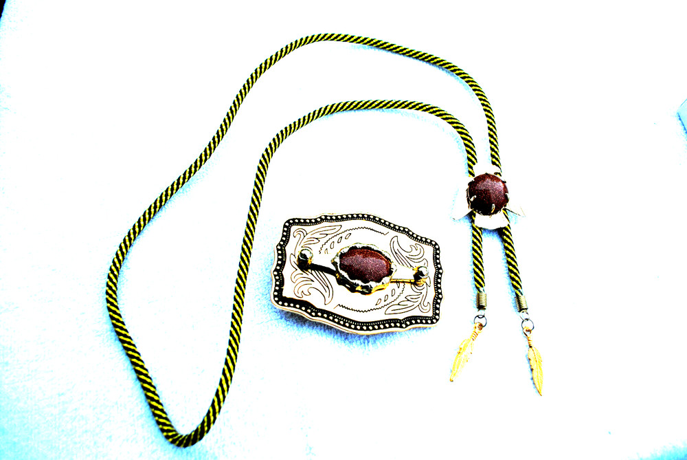 Western Belt Buckle and Bolo Set
