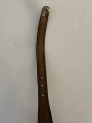 Chacon Unisex Size 30 Red or Brown Leather Sterling Silver Buckle Belt