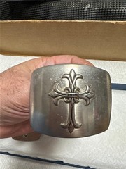 Vintage Unique Cross Belt Buckle Lot of Two