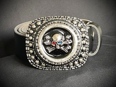 “This Mortal Coil” Skull Belt Buckle OOAK Gothic Artifact Darren McNeese