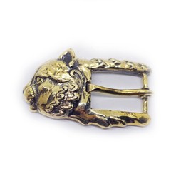 Cat Head Brass Belt Buckle