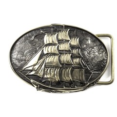 Frigate german silver buckle, barque, sailing vessel, sailship handmade buckle