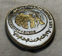 North American Hunting Club Belt Buckle Eagle Gold Silver Oval Western