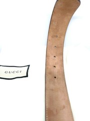 GUCCI Pre-Owned Interlocking Belt Beige Leather