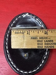 Belt buckle Vintage Hand Tooled Western Leather Belt Buckle “Pat” Black/white