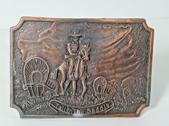 Tall In The Saddle Western Belt Buckle READ 2 1/2 x 3 1/2 Metal