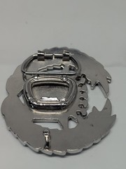 Cadillac Emblem Metal Belt Buckle Bottle Opener Chrome Enamel Vintage GUC