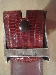 CLASSIC!! RARE!! KIESELSTEIN STERLING BELT BUCKLE AND BROWN LIZARD BELT SIZE 1