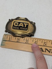 CAT Diesel Power belt buckle 1980 USA Excellent Condition Raintree