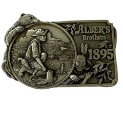 Alber&rsquo;s Brothers Vintage 1981 Belt Buckle Western Cowboy Native American Bear