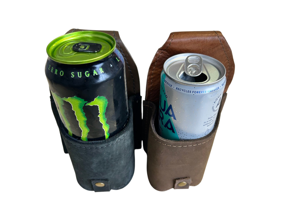 Pair Leather Drinks Holster Belt Beer Can Holder Festival Travel Hands Free