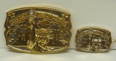 Hammond Mint Diamond Edition Statue of Liberty Buckle & Key Chain w/ COA