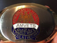 AM Vets Belt Buckle Korea Vietnam WW II