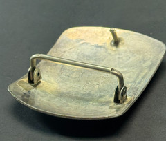ROSCO SCOTT VINTAGE STERLING SILVER OVERLAY DEER BELT BUCKLE