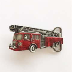 Vintage Style Fire Truck Firefighter Enamel Belt Buckle also Stock in the US