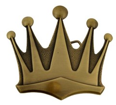 Crown Belt Buckle Mens Womens Wedding Royal Costume Silver Metal Fashion Western