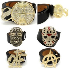 Men&rsquo;s Hip Hop Fashion Belt Buckle Anarchy, OTF, Sniper Gang, Mask Size (M,L,XL )