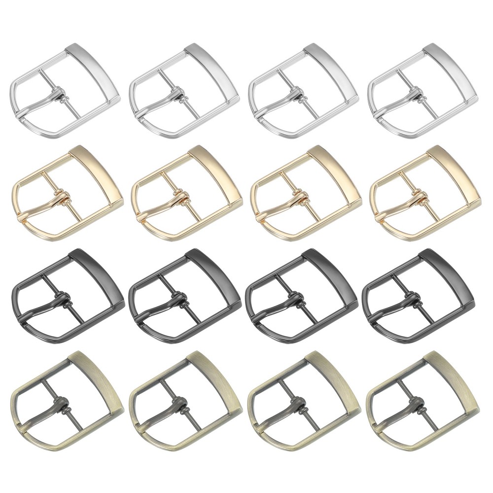 16Pcs 1&Prime; Single Prong Belt Buckle Roller Buckle Black/Silver/Light Gold/Brown