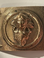 Vintage Native American Indian Chief Brass Belt Buckle USA 3.25×2 in **Read cond